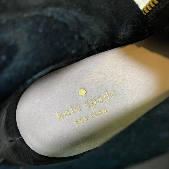 Kate Spade New York Size 9 Betsie Black Fringe Suede Ankle Booties Gold Zipper - Picture 10 of 16